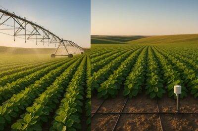 Drip vs Sprinkler Systems for Soybean: Large Scale Agricultural Applications