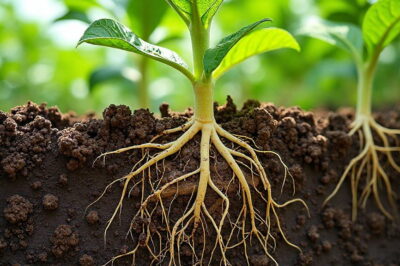 How Drip Irrigation Influences Soybean Canopy Development, Root Growth and Nodulation