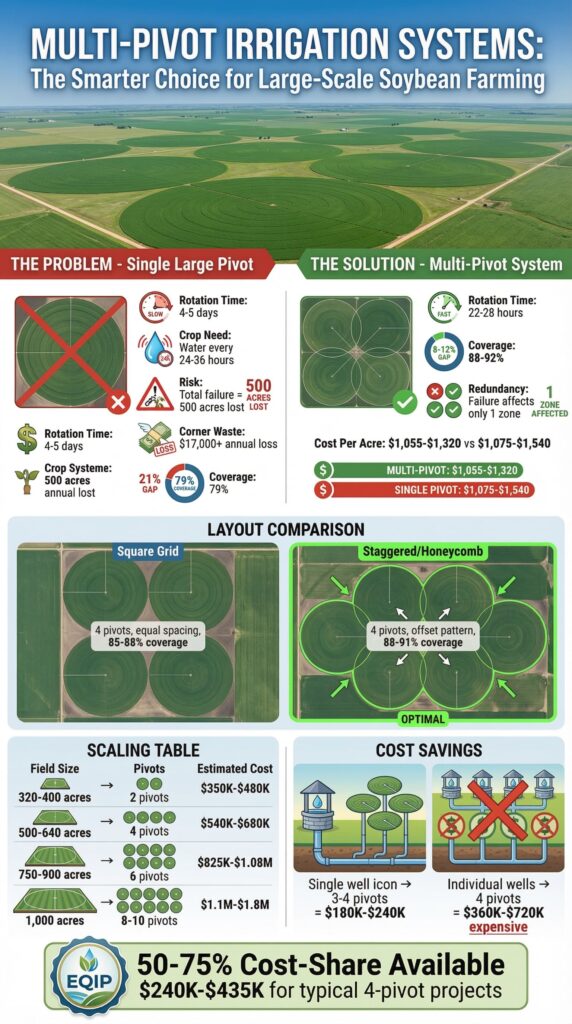 Pivot Farm Layout Multi-Pivot Irrigation Design & Calculator for Large Soybean Farms
